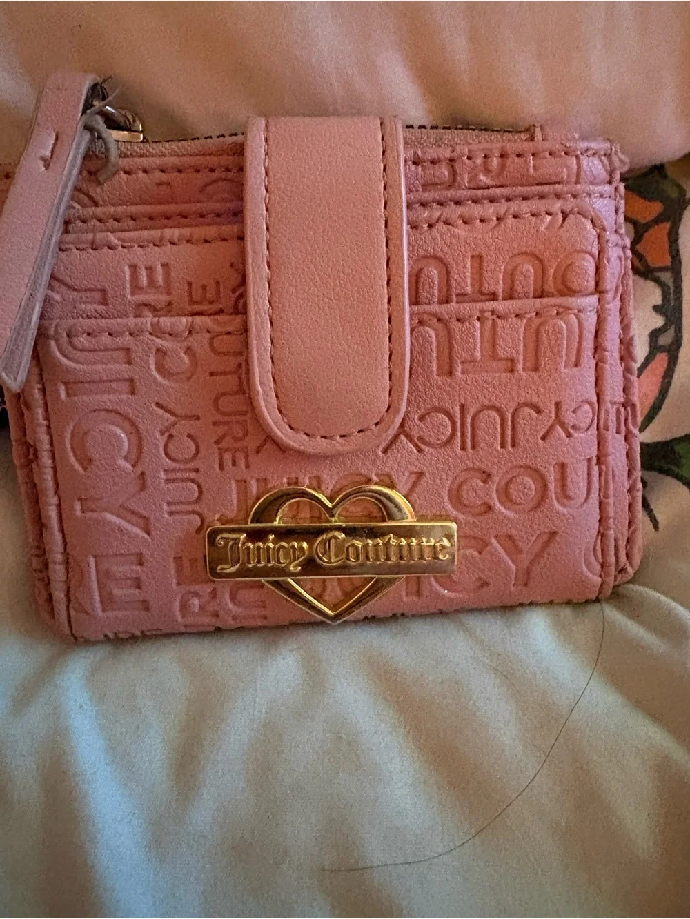 Juicy Couture Multicolor Logo & Pink Rose Crossbody with Coin Pouches